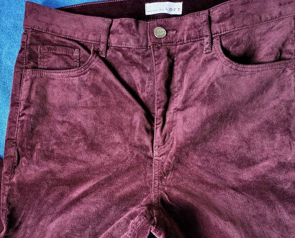 LOFT Red High Rise Jeans - Picture 4 of 7